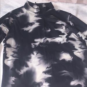 Boohoo Mock Neck Tie dye long sleeve shirt